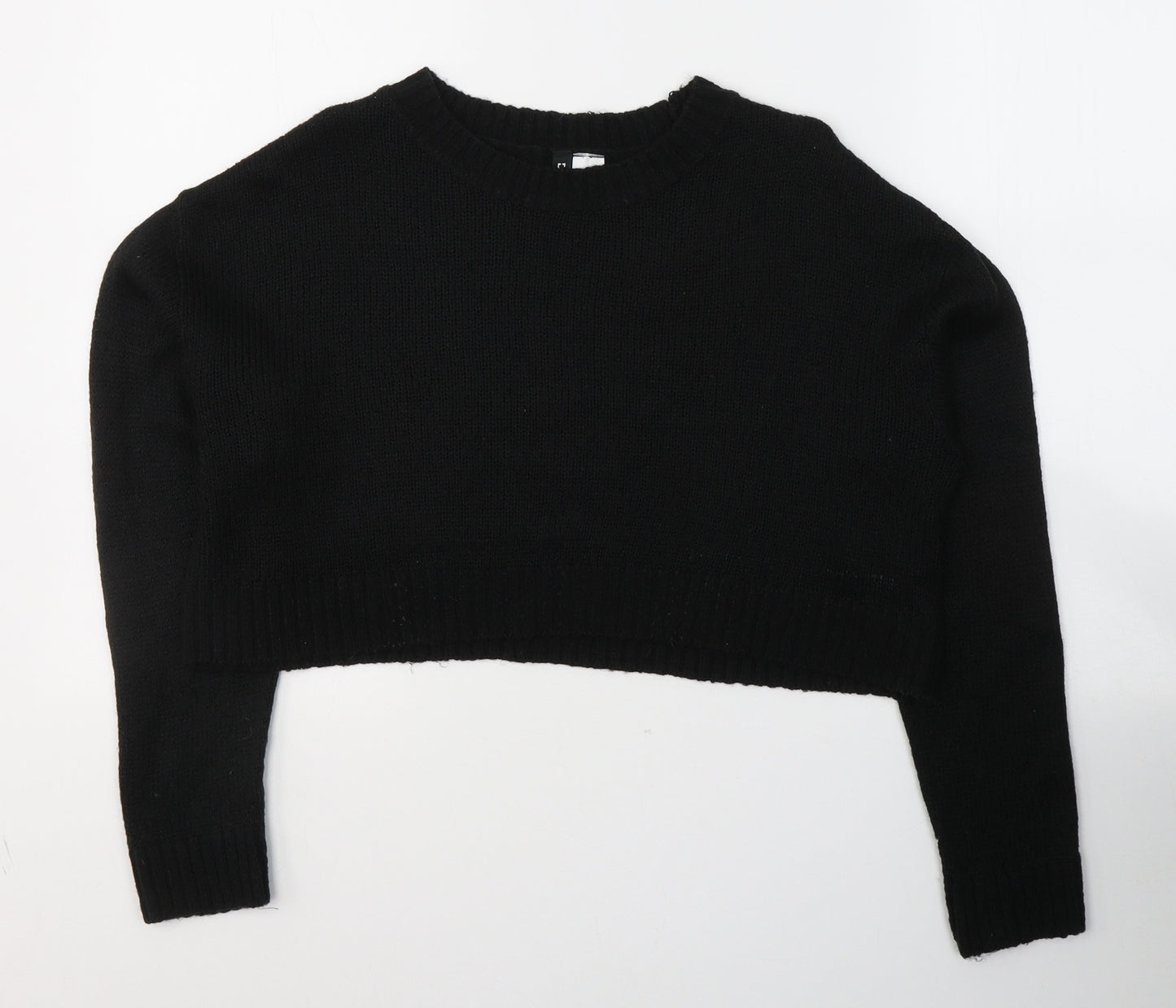 Divided by H&M Womens Black Round Neck  Acrylic Pullover Jumper Size S