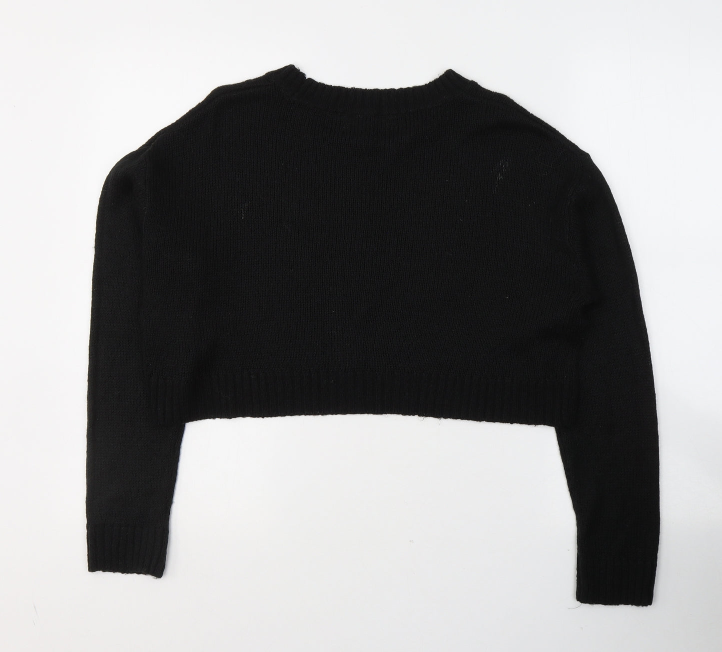 Divided by H&M Womens Black Round Neck  Acrylic Pullover Jumper Size S