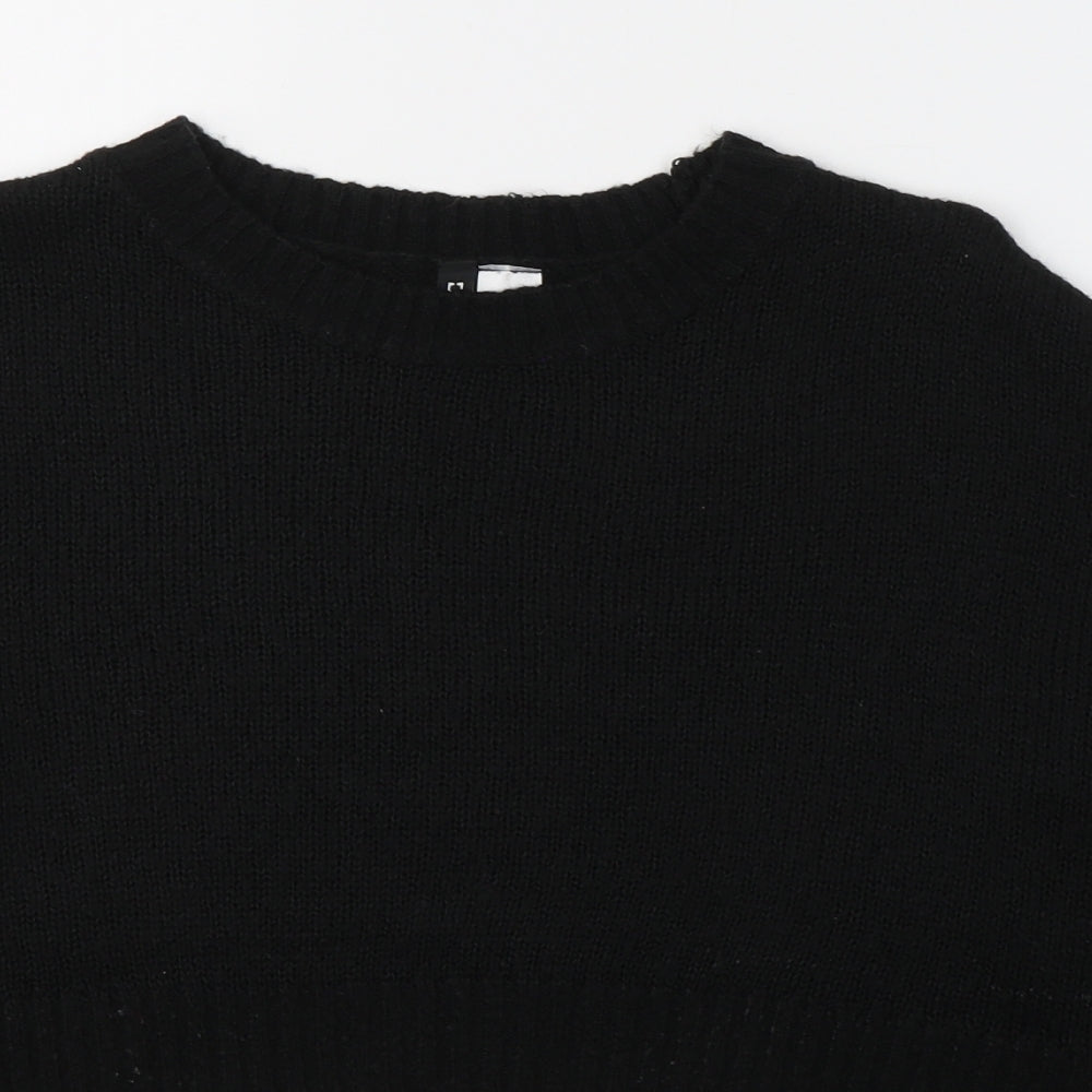 Divided by H&M Womens Black Round Neck  Acrylic Pullover Jumper Size S