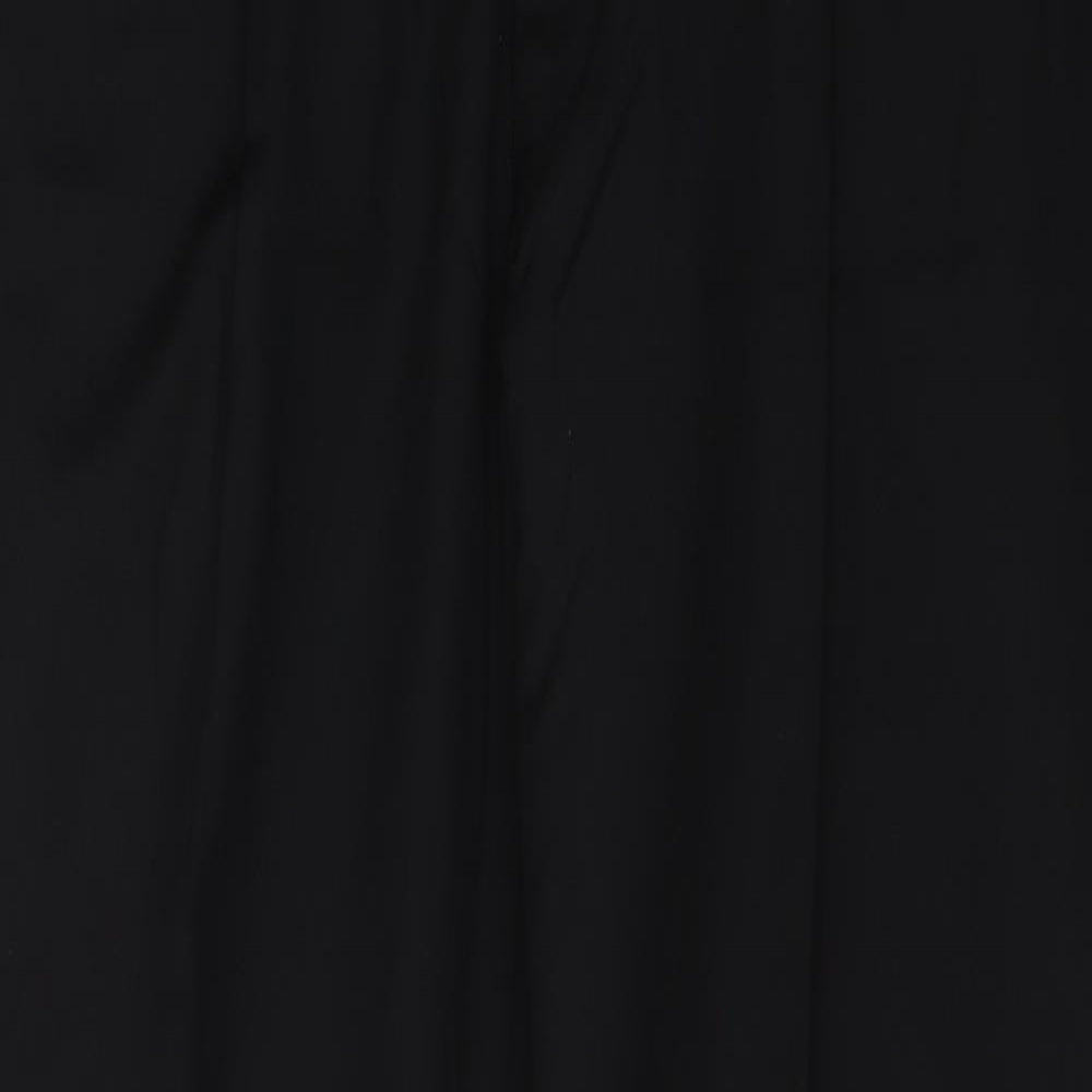 Marks and Spencer Mens Black  Polyester Trousers  Size 32 in L33 in Regular Button
