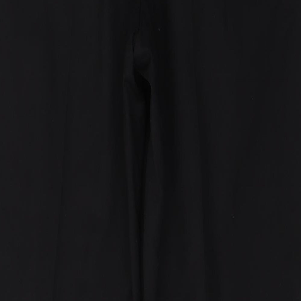 Marks and Spencer Mens Black  Polyester Trousers  Size 32 in L33 in Regular Button
