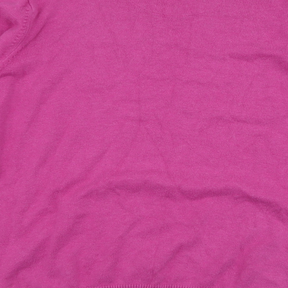 Marks and Spencer Mens Pink V-Neck  Cotton Pullover Jumper Size XL