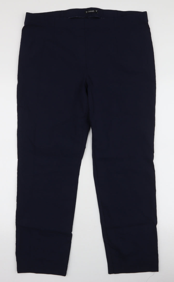 Dunnes Stores Womens Blue Viscose Dress Pants Trousers Size XL L28 in Regular