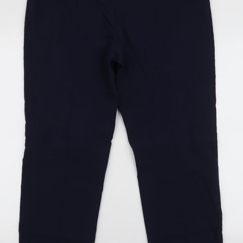 Dunnes Stores Womens Blue  Viscose Dress Pants Trousers Size XL L28 in Regular