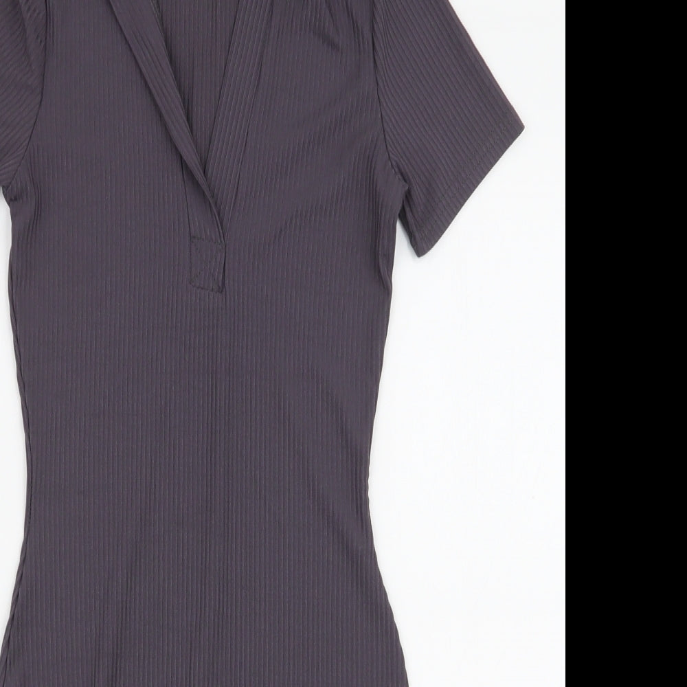 As You Womens Grey  Polyester Bodycon  Size 6  V-Neck Pullover