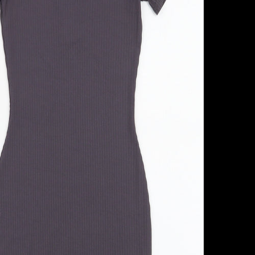 As You Womens Grey  Polyester Bodycon  Size 6  V-Neck Pullover