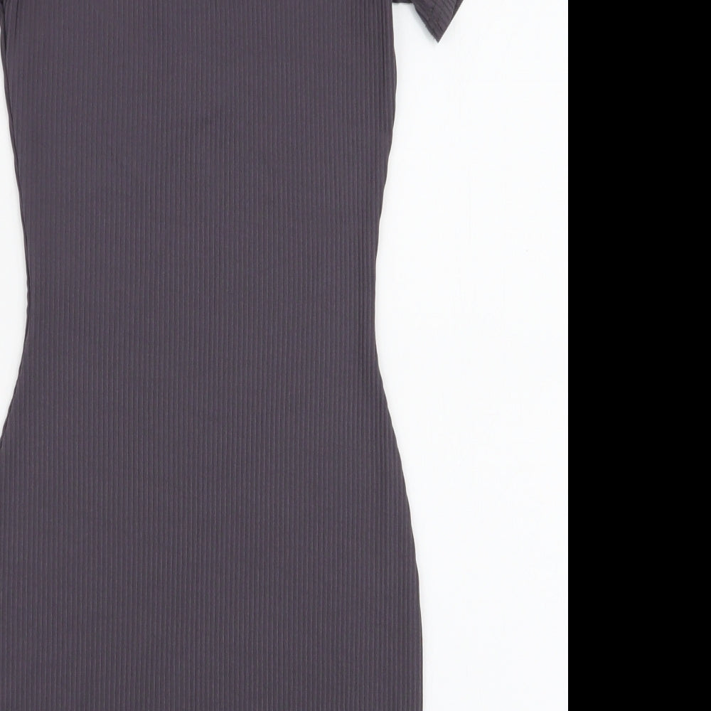 As You Womens Grey  Polyester Bodycon  Size 6  V-Neck Pullover