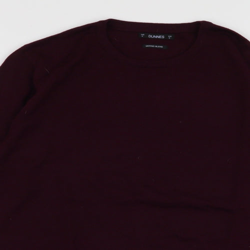 Dunnes Mens Red Round Neck  Acrylic Pullover Jumper Size M