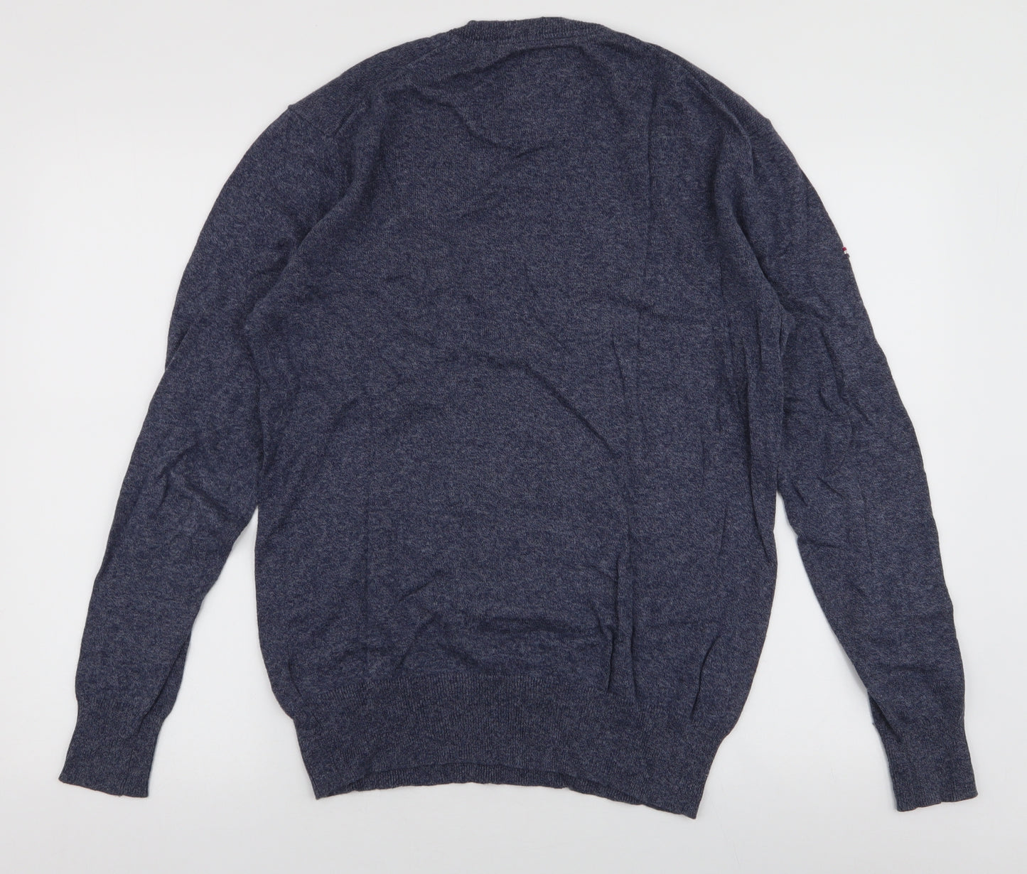 Superdry Mens Blue Round Neck  Cotton Pullover Jumper Size M