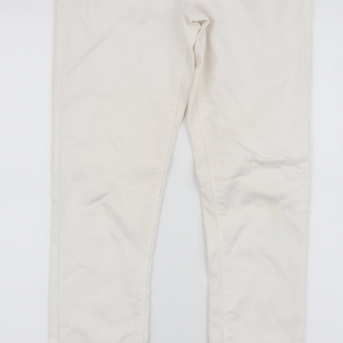 Dorothy Perkins Womens White  Cotton Skinny Jeans Size 10 L29 in Slim Zip