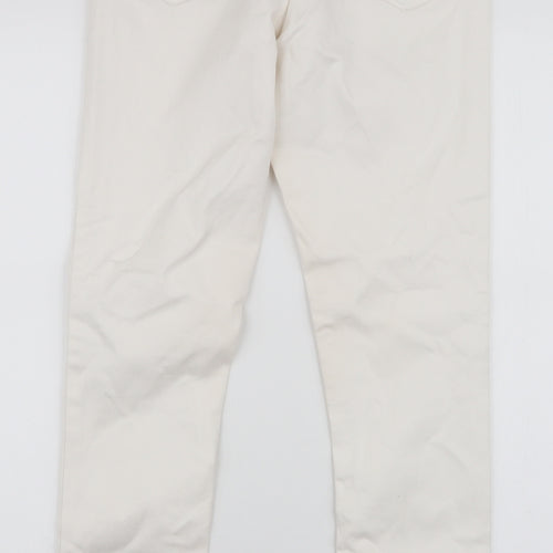 Dorothy Perkins Womens White  Cotton Skinny Jeans Size 10 L29 in Slim Zip