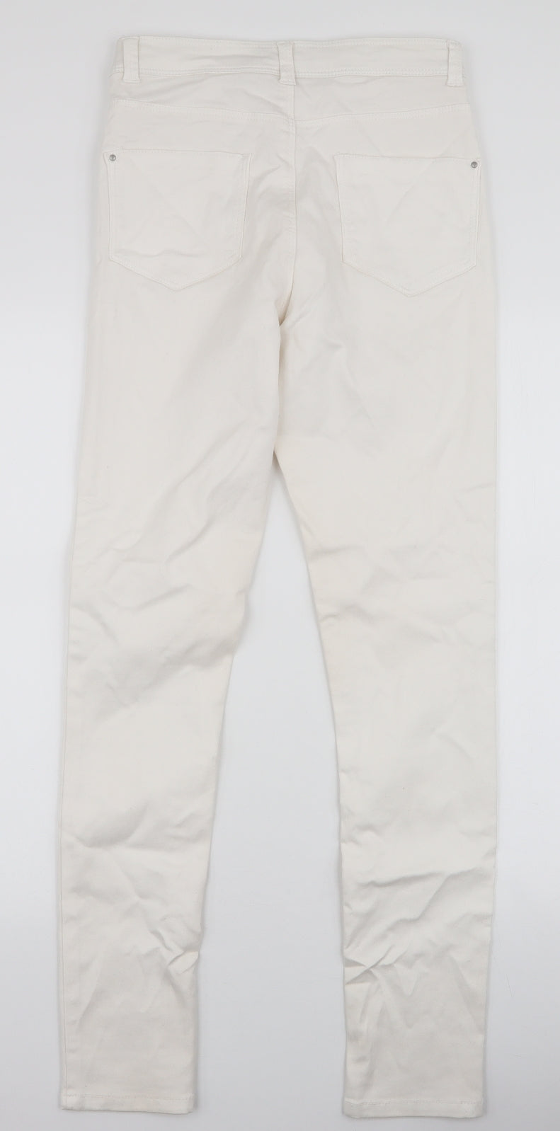 Dorothy Perkins Womens White  Cotton Skinny Jeans Size 10 L29 in Slim Zip