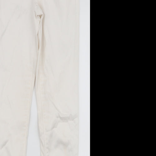 Dorothy Perkins Womens White  Cotton Skinny Jeans Size 10 L29 in Slim Zip