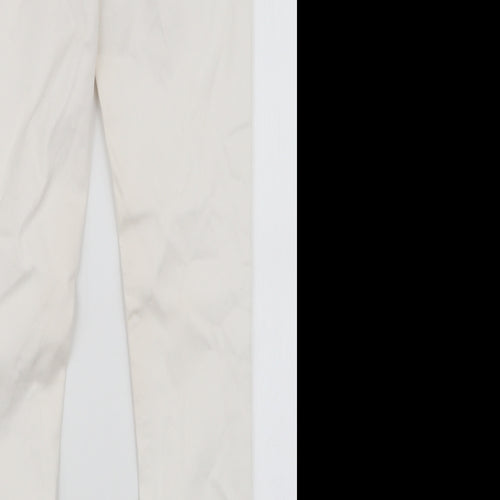 Dorothy Perkins Womens White  Cotton Skinny Jeans Size 10 L29 in Slim Zip