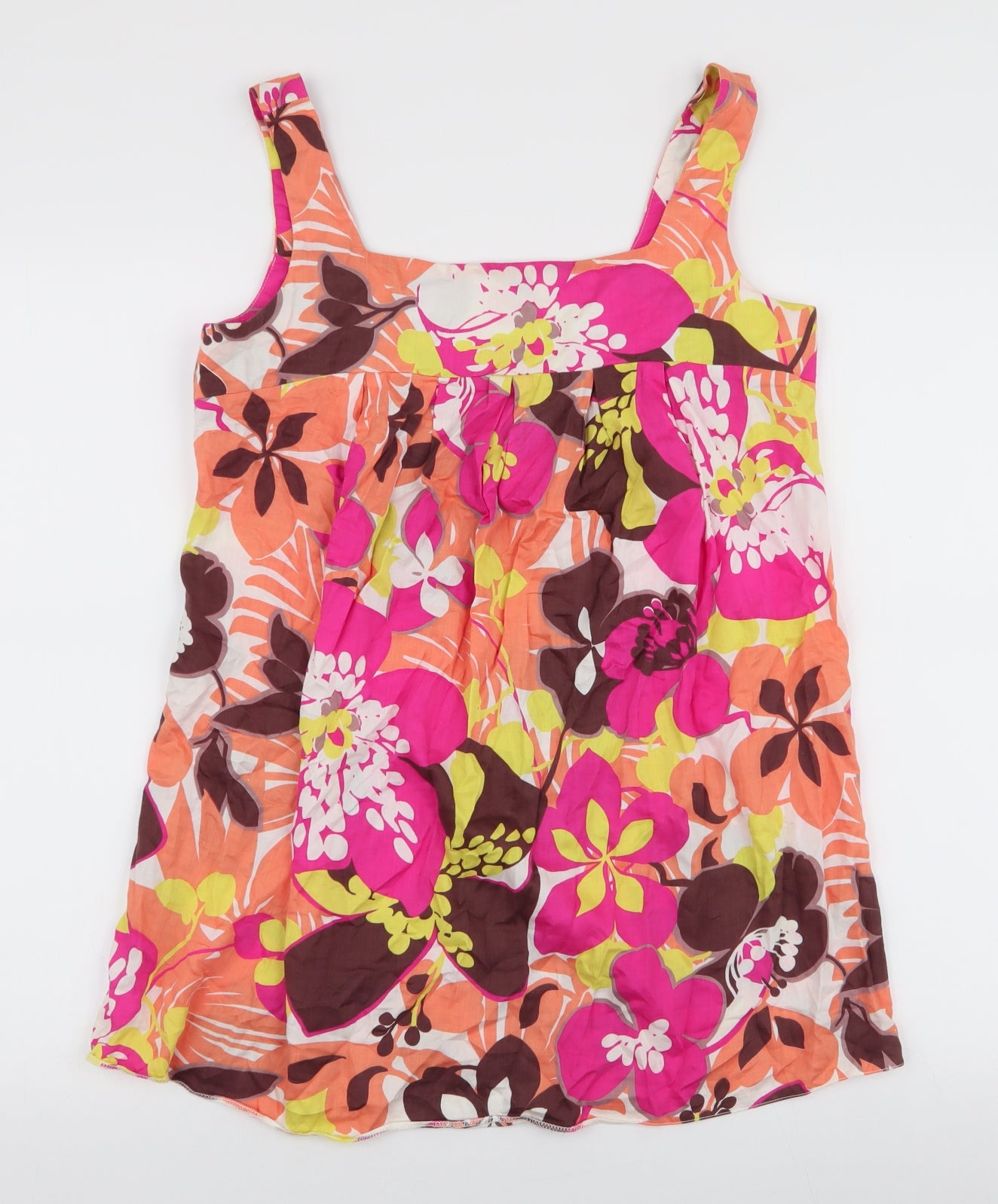 A Wear Womens Multicoloured Floral 100% Cotton Basic Blouse Size 10 Round Neck