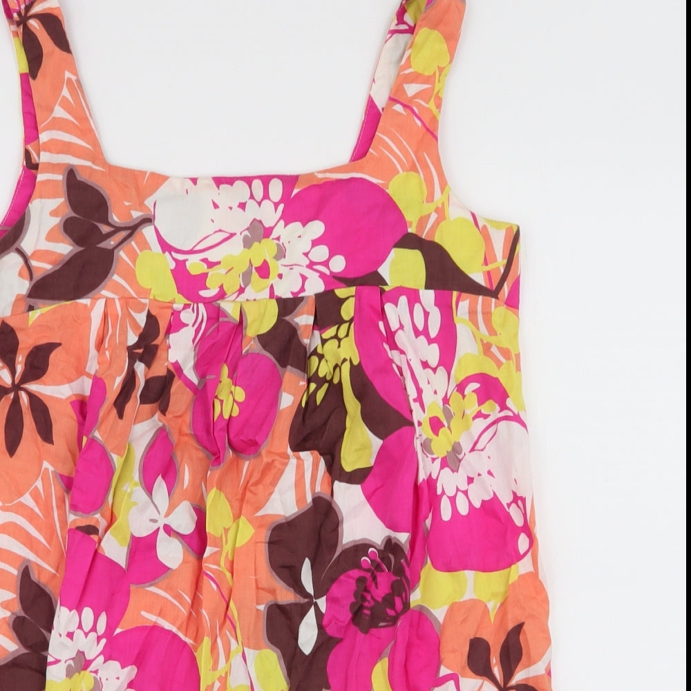 A Wear Womens Multicoloured Floral 100% Cotton Basic Blouse Size 10 Round Neck