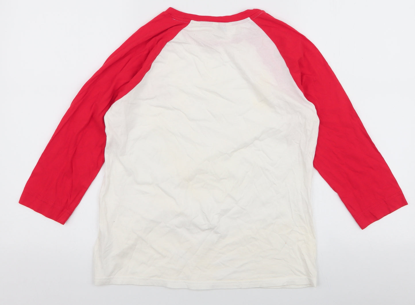 Jack Wills Womens White  100% Cotton Jersey T-Shirt Size 8 Round Neck