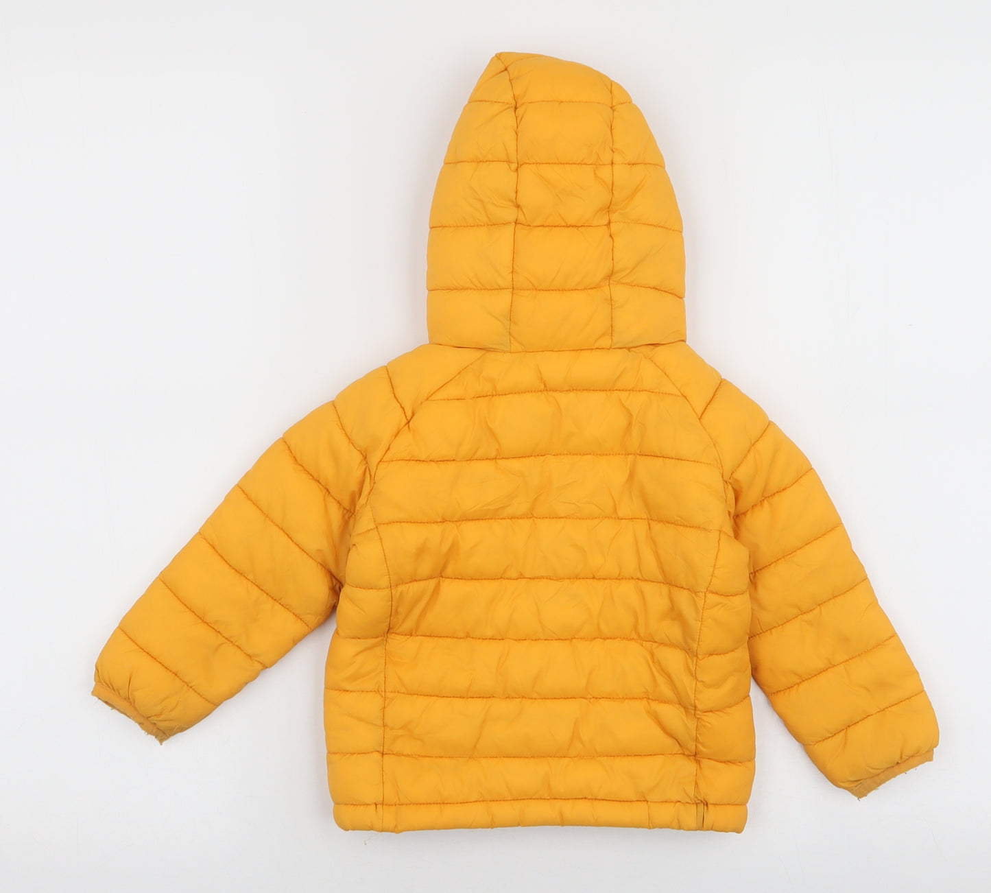 Primark Boys Yellow   Puffer Jacket Coat Size 12-18 Months   Zip
