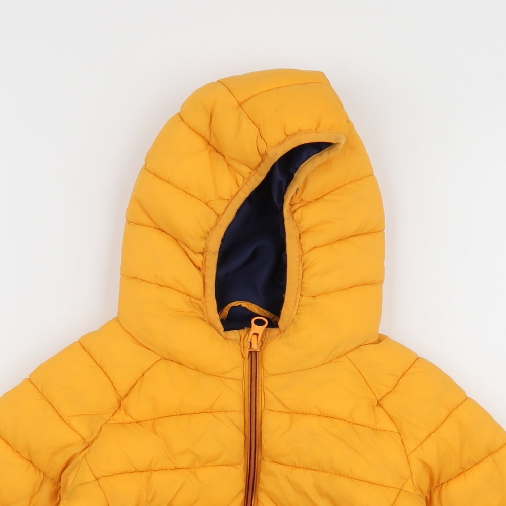 Primark Boys Yellow   Puffer Jacket Coat Size 12-18 Months   Zip