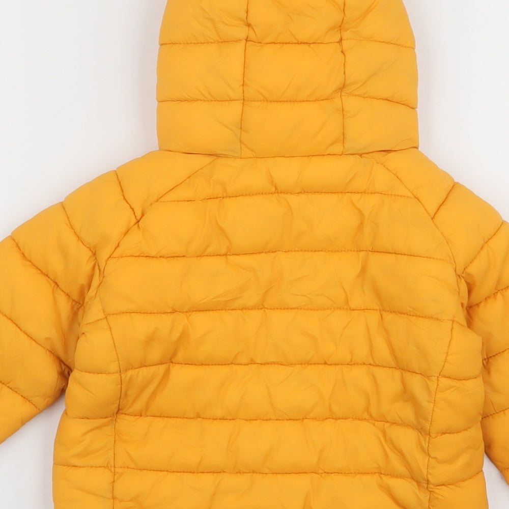 Primark Boys Yellow   Puffer Jacket Coat Size 12-18 Months   Zip
