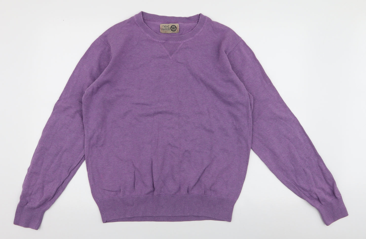 NEXT Mens Purple Round Neck  Cotton Pullover Jumper Size L