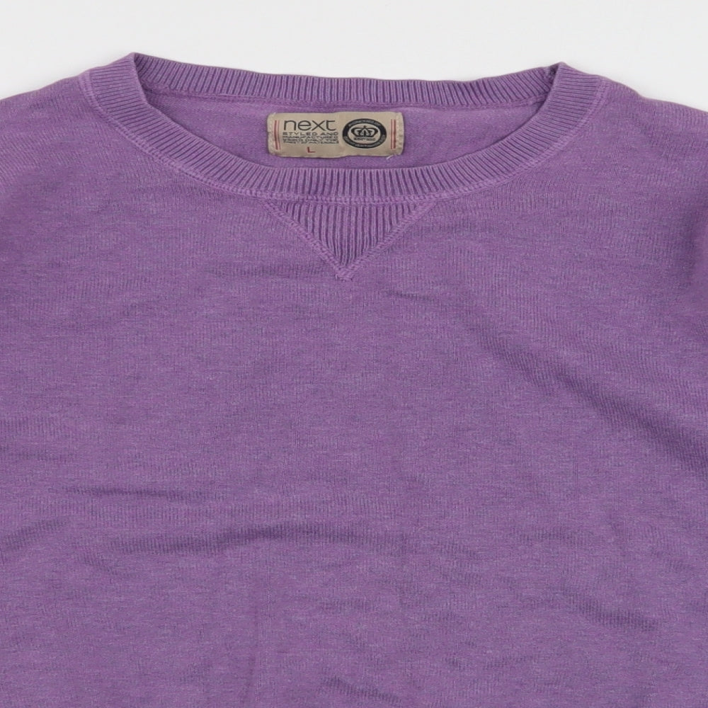 NEXT Mens Purple Round Neck  Cotton Pullover Jumper Size L