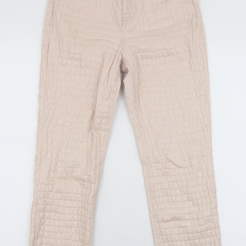 Topshop Womens Ivory  Cotton Mom Jeans Size 26 L32 in Slim Zip