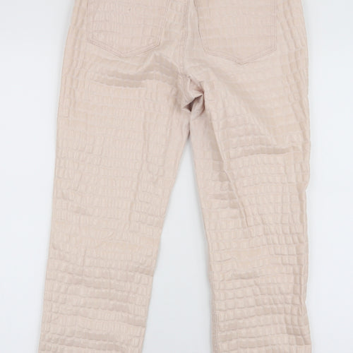 Topshop Womens Ivory  Cotton Mom Jeans Size 26 L32 in Slim Zip