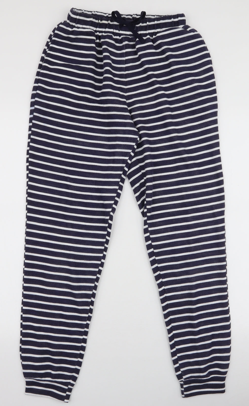 ASOS Womens Blue Striped Polyester Jogger Trousers Size 6 L28 in Slim Drawstring