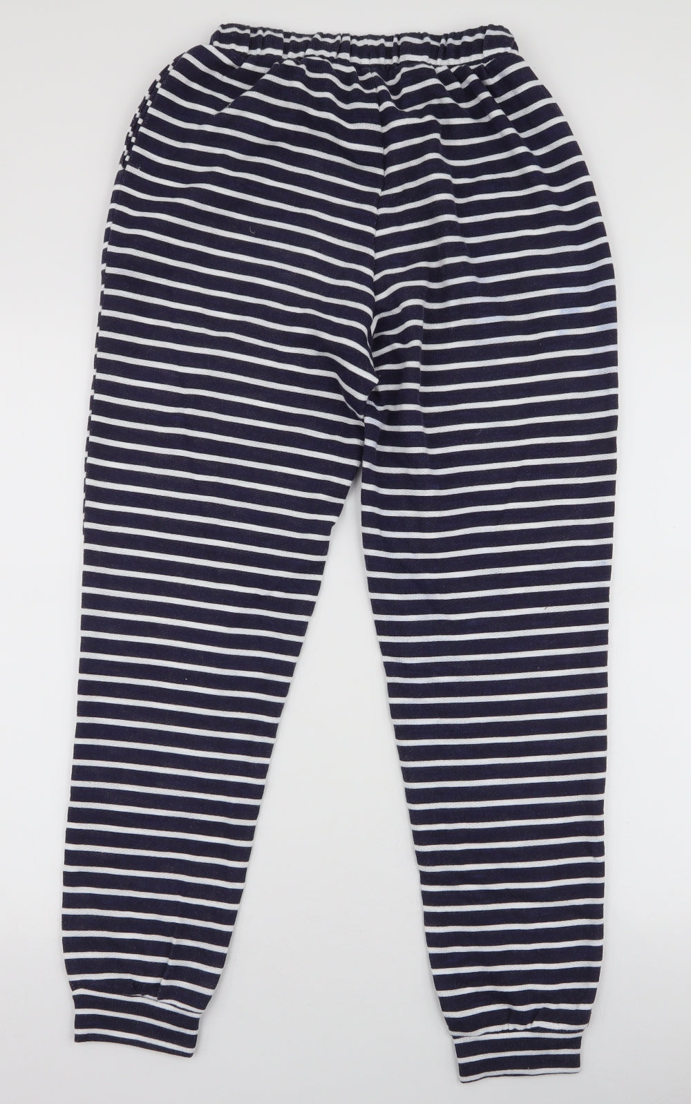 ASOS Womens Blue Striped Polyester Jogger Trousers Size 6 L28 in Slim Drawstring