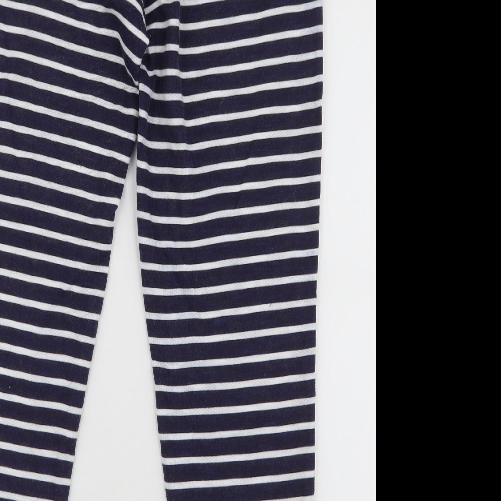 ASOS Womens Blue Striped Polyester Jogger Trousers Size 6 L28 in Slim Drawstring