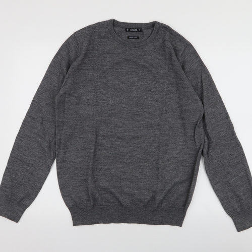 Dunnes Stores Mens Grey Round Neck  Acrylic Pullover Jumper Size M