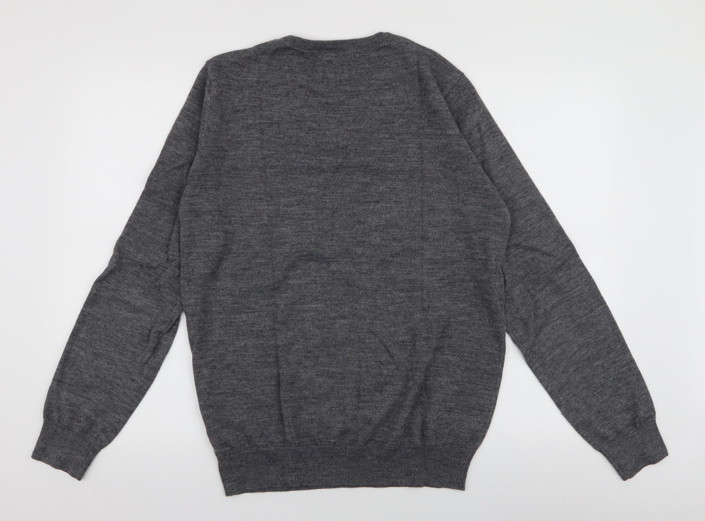 Dunnes Stores Mens Grey Round Neck  Acrylic Pullover Jumper Size M