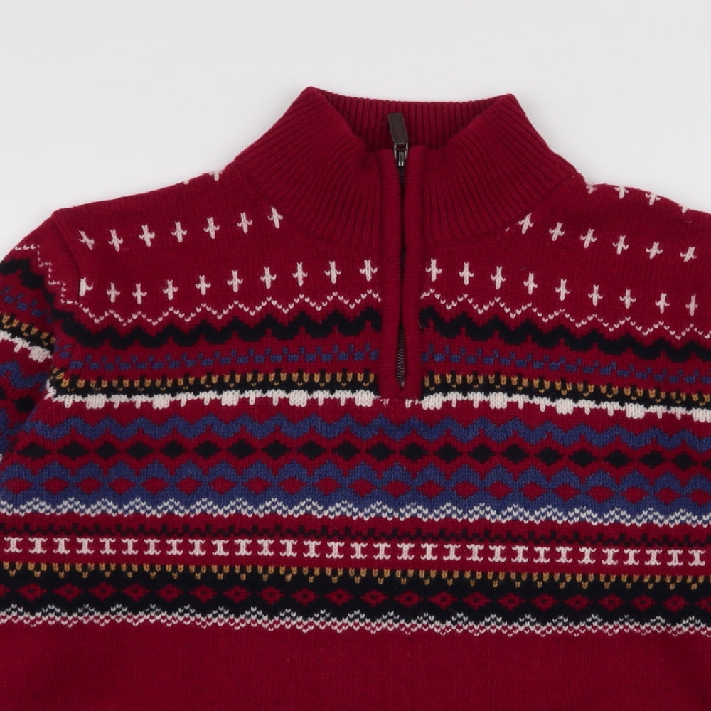 Blue Harbour Mens Multicoloured High Neck Fair Isle Wool Pullover Jumper Size M