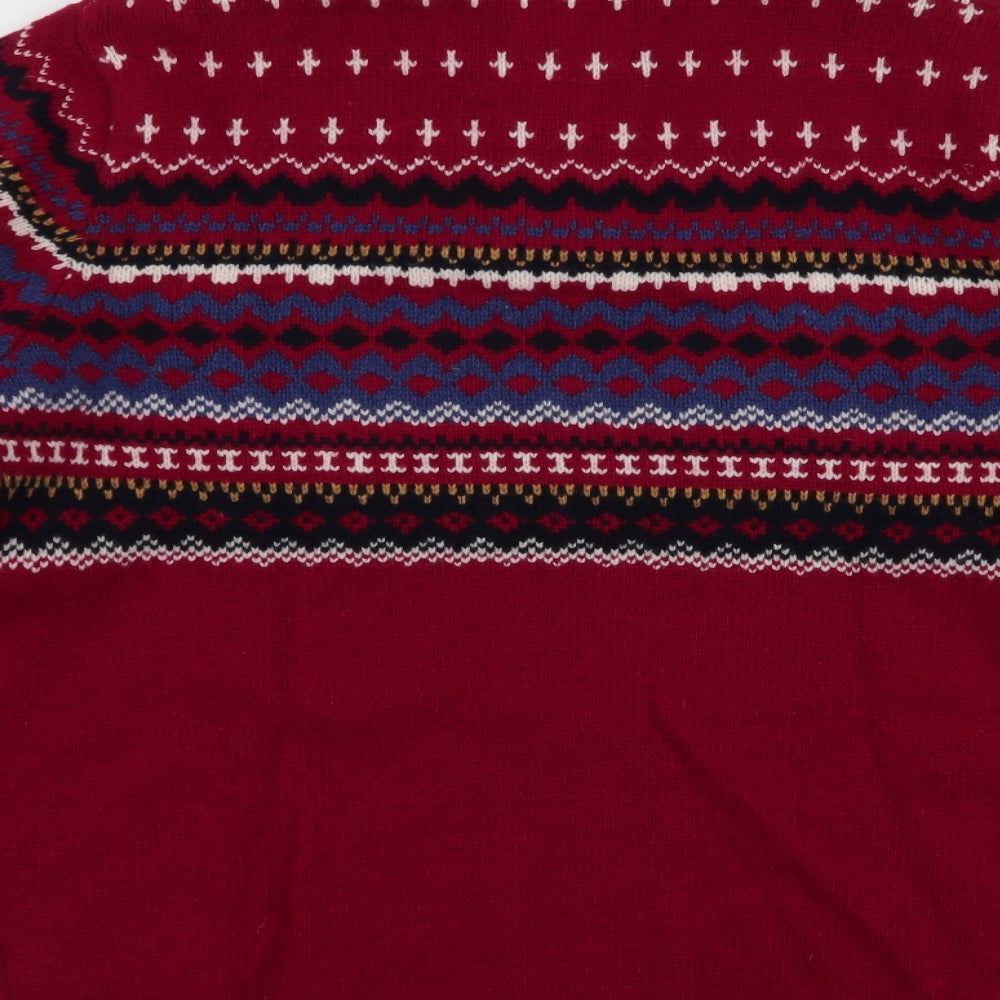 Blue Harbour Mens Multicoloured High Neck Fair Isle Wool Pullover Jumper Size M