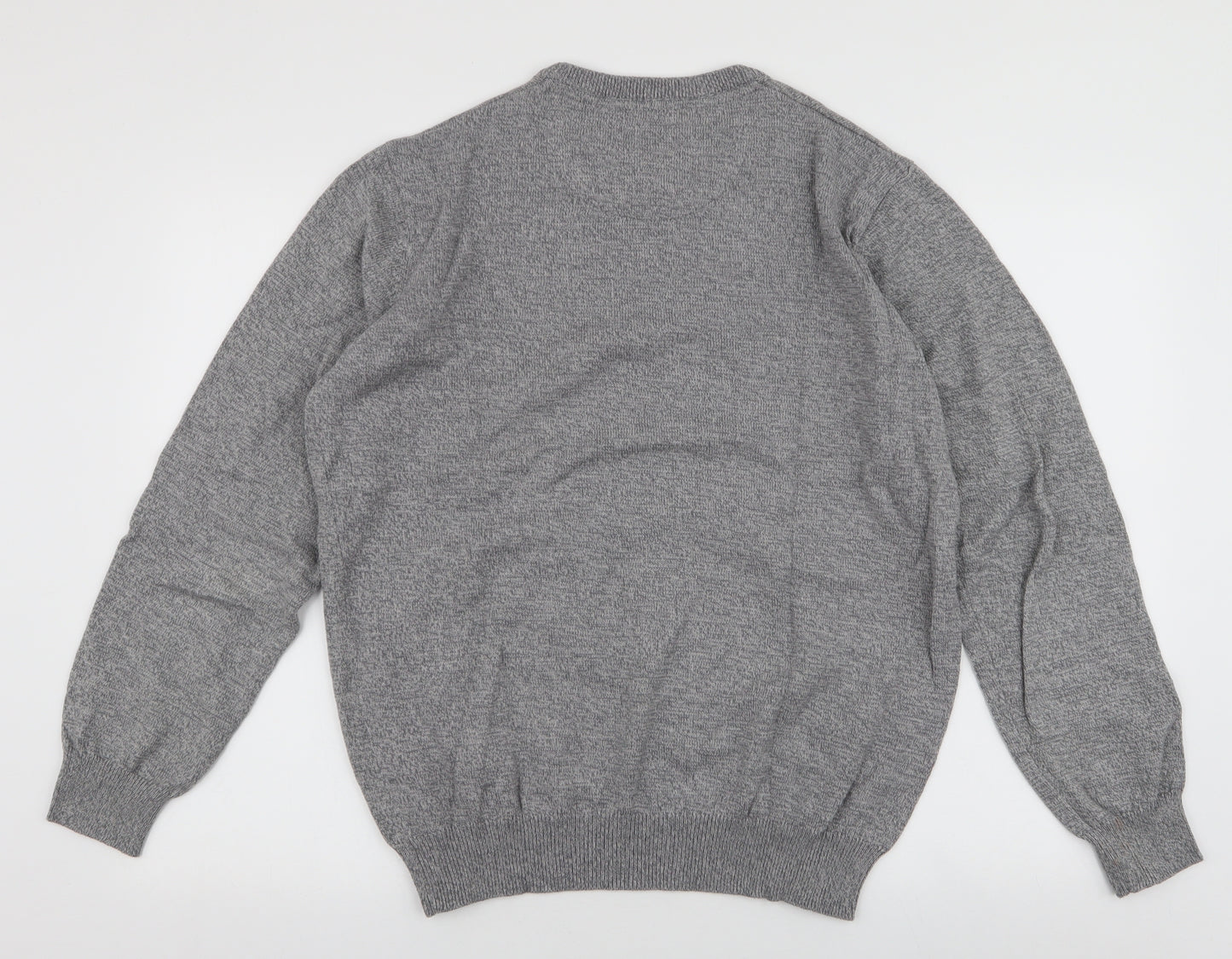Dunnes Stores Mens Grey Round Neck  Cotton Pullover Jumper Size M