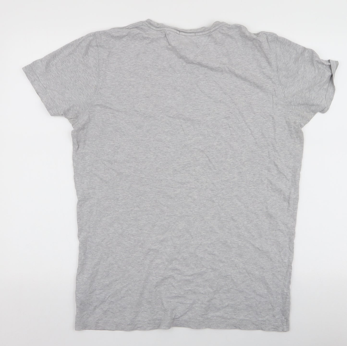 Tommy Hilfiger Mens Grey  Cotton  T-Shirt Size L Round Neck