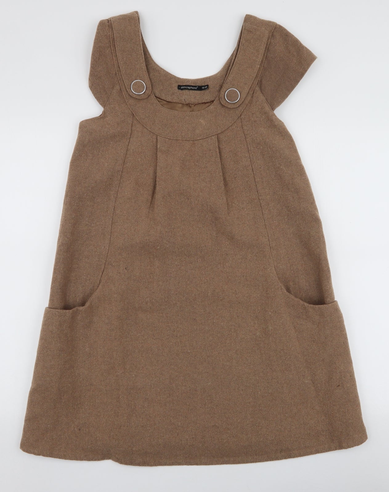 Atmosphere Womens Brown  Wool A-Line  Size 10  Round Neck Pullover