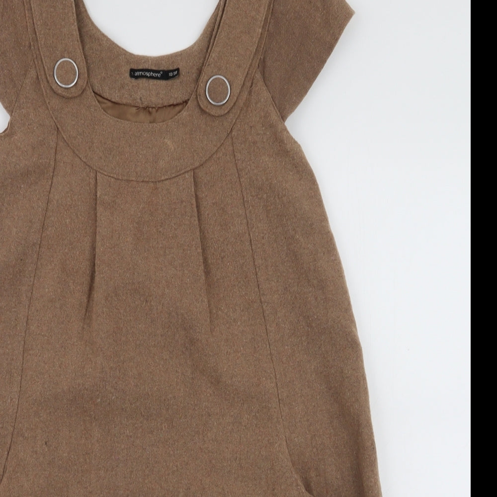 Atmosphere Womens Brown  Wool A-Line  Size 10  Round Neck Pullover