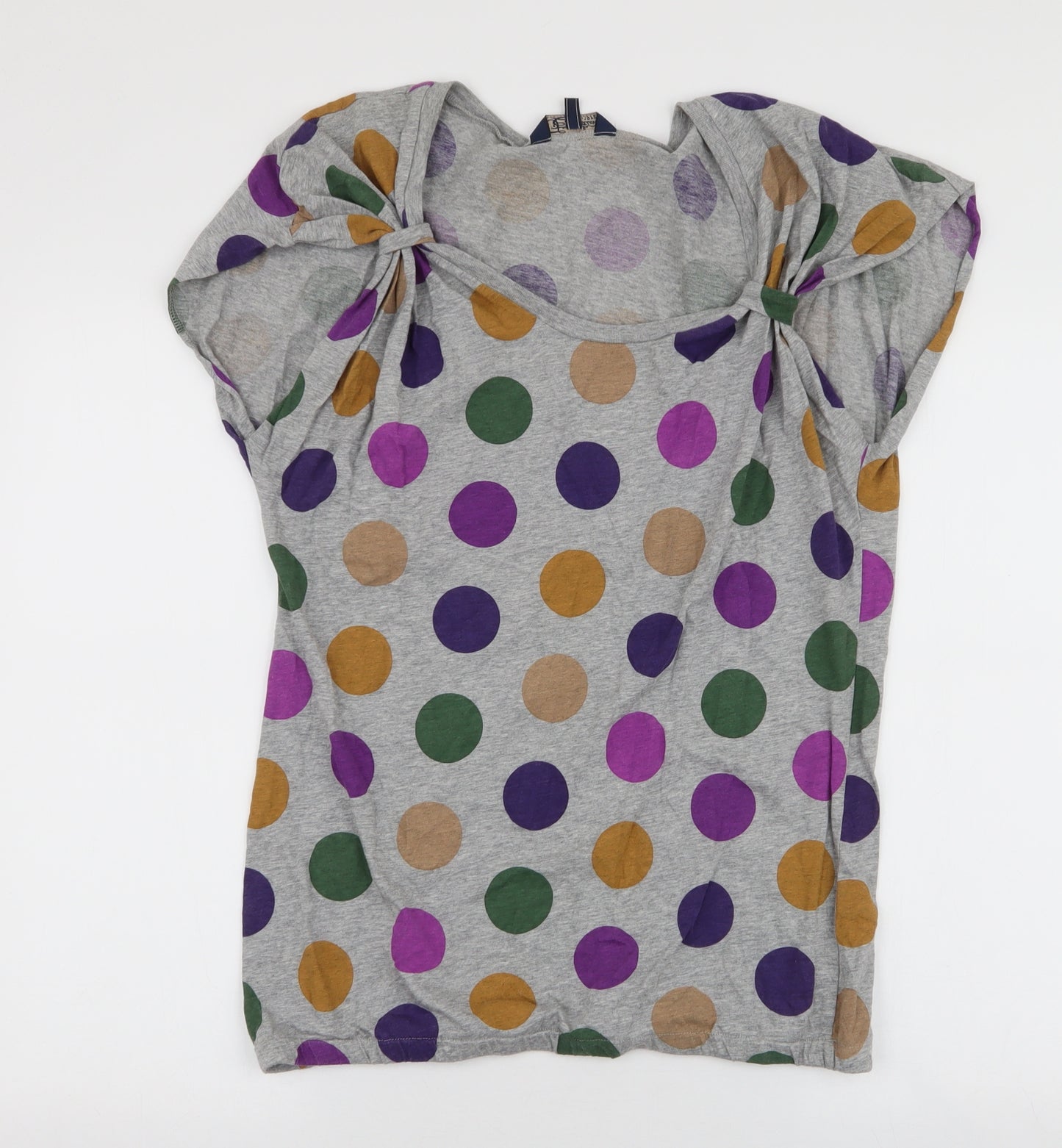 French Connection Womens Multicoloured Polka Dot 100% Cotton Jersey T-Shirt Size M Round Neck