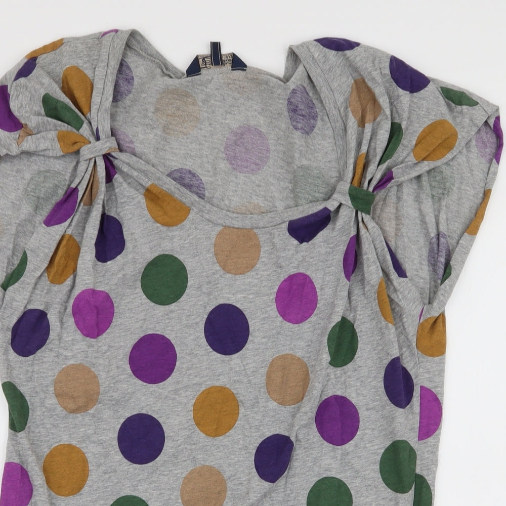French Connection Womens Multicoloured Polka Dot 100% Cotton Jersey T-Shirt Size M Round Neck