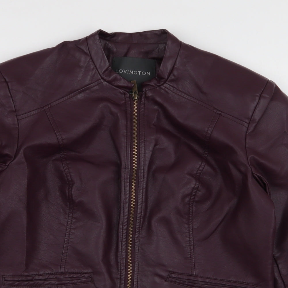 Covington Womens Purple   Jacket  Size M  Zip - Faux leather