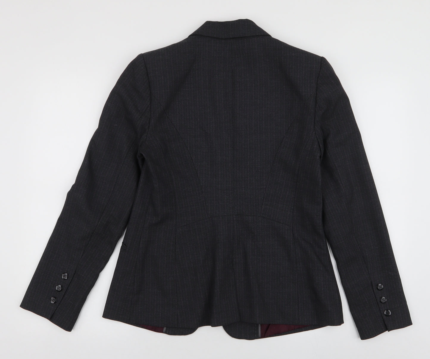 Dunnes Stores Womens Grey Striped  Jacket Blazer Size 12  Button