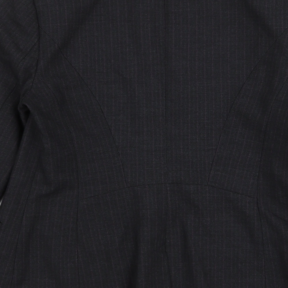 Dunnes Stores Womens Grey Striped  Jacket Blazer Size 12  Button