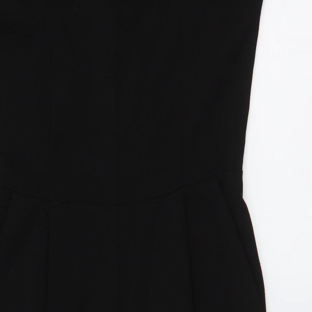 Oasis Womens Black  Polyester Jumpsuit One-Piece Size 10 L20 in Zip - Culotte