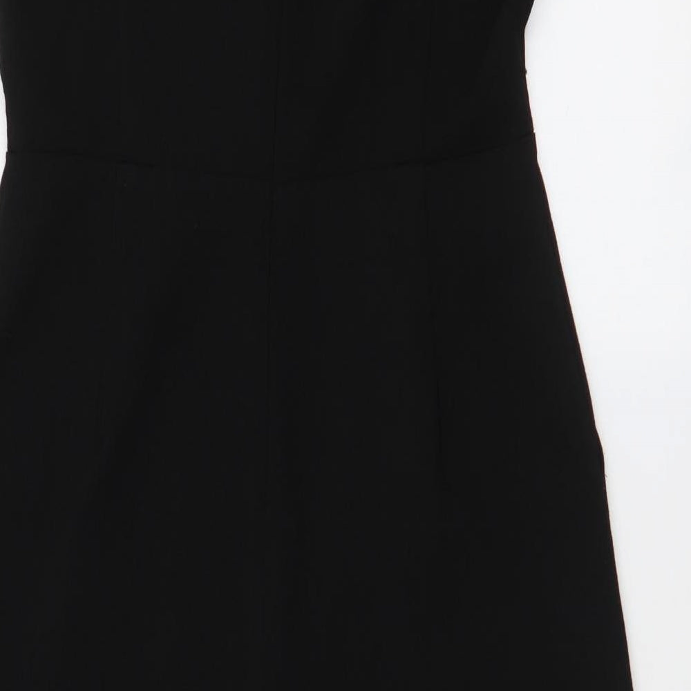 Oasis Womens Black  Polyester Jumpsuit One-Piece Size 10 L20 in Zip - Culotte