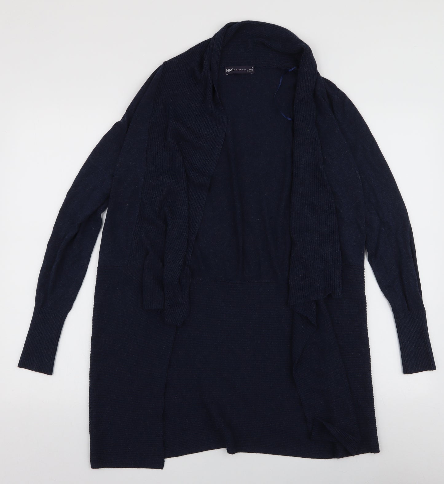 Marks and Spencer Womens Blue V-Neck  Viscose Cardigan Jumper Size M   - Waterfall