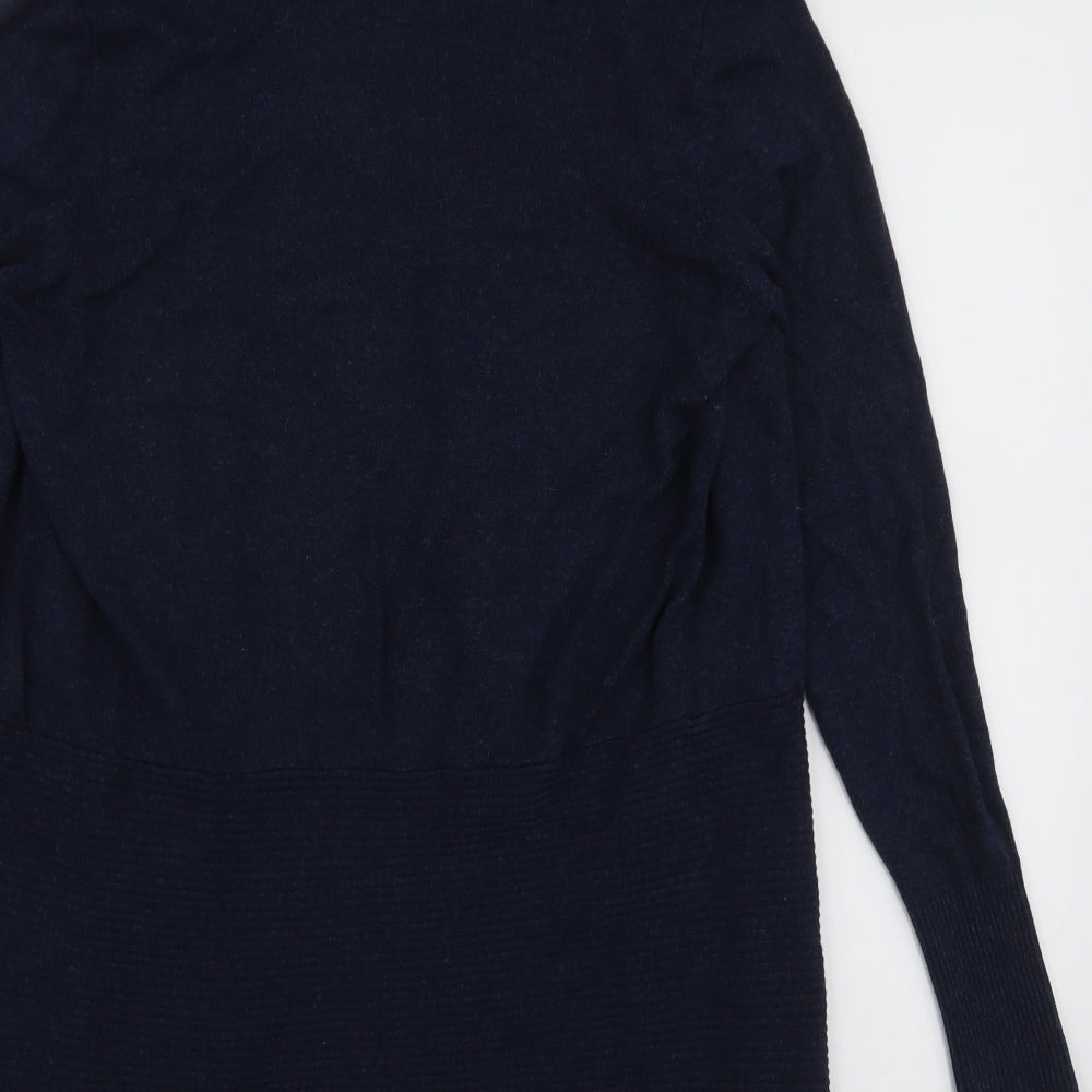 Marks and Spencer Womens Blue V-Neck  Viscose Cardigan Jumper Size M   - Waterfall