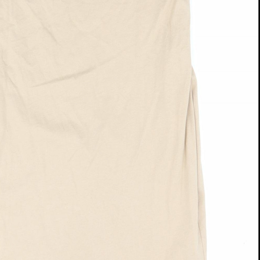 VILA Womens Brown  100% Cotton Basic Tank Size S Round Neck - Shoulder pads