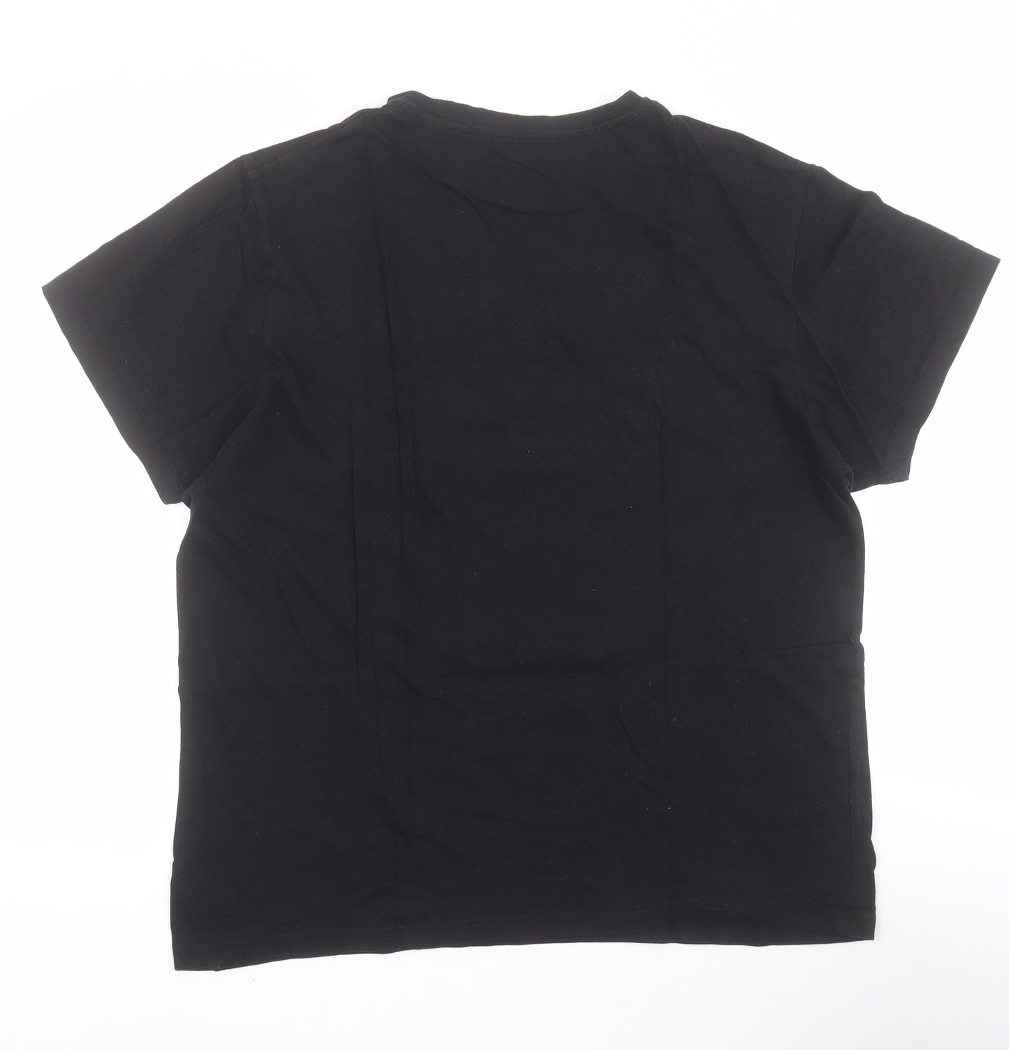 Primark Womens Black  100% Cotton Basic T-Shirt Size L Crew Neck